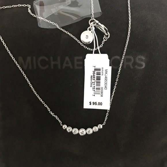 New Authentic MK silver tone crystal necklace - Picture 4 of 5